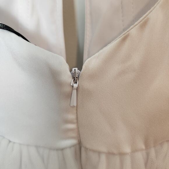 New Fame & Partners Venice Dress Sz 4 Women Tulle White Midi Balletcore Princess - Picture 6 of 11